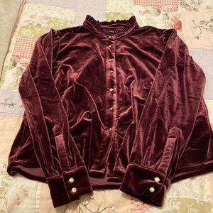Burgundy Velvet Blouse